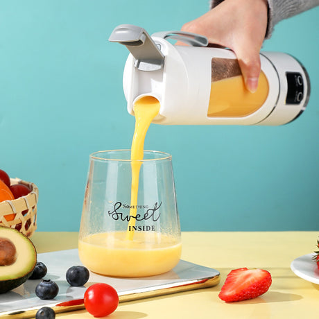 Portable Electric Juicer Blender - 450ml USB Rechargeable Smoothie Maker with 12 Blades(Purple)