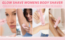 2-in-1 Ladies Electric Shaver & Trimmer - IPX7 Waterproof, USB-C Rechargeable, Dual Head Design(pink)