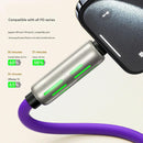 Universal PD Fast Charging Cable with LED Indicator - Zinc Alloy, Durable 1.5m Silicone Cord - Multiple Connector Options(Orange)