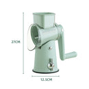 Multi-Function Rotary Vegetable Slicer & Grater - 5 Blade Types (10 Pcs Total) with Storage Box-green
