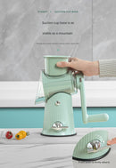 Multi-Function Rotary Vegetable Slicer & Grater - 5 Blade Types (10 Pcs Total) with Storage Box-white