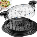 Upgraded Meat Shredder Tool - Rotating Chicken & Pork Puller with Anti-Slip Base & Ergonomic Grips(black)