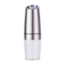 Gravity Electric Salt & Pepper Grinder Set - Adjustable Coarseness, LED Light, Battery Operated(silver)
