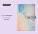 A5 Tie-Dye Journal with Combination Lock - 240 Pages, Soft Touch Cover Diary(Light blue)
