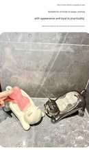 Charming Cat-Shaped Ceramic Soap Dish - Creative & Versatile Home Decor Accent(Milky white)