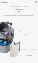 Versatile Insulated Breast Milk Cooler & Lunch Backpack - Waterproof, Multi-Carry Options(Pure gray)