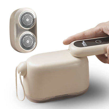 Compact Electric Lint Remover with LED Display & Dual Head - USB Rechargeable(Purple)