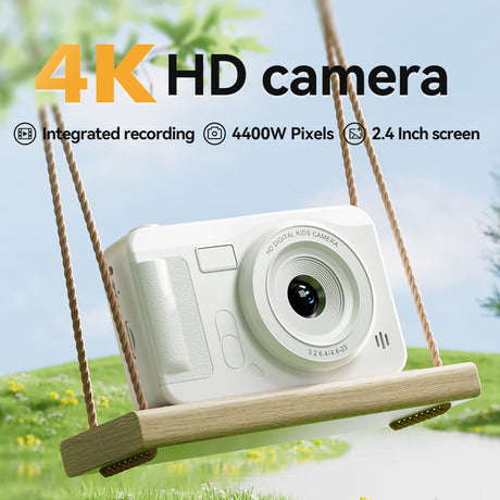 Student HD Digital Camera - 44MP, 8x Zoom, Autofocus, Dual Lens, Type-C Charging (Pink)