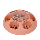 Interactive Pet Slow Feeder & Puzzle Toy - Press to Dispense Food, Improves Digestion(pink)