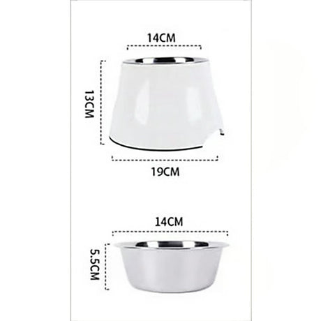 Elevated Pet Feeding Bowl with Stainless Steel Inner - Promotes Healthy Digestion & Reduces Neck Strain(Yellow)