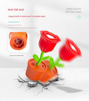 Electric Flower Bubble Machine with Music - Rechargeable, 10-Hole Output(Red)