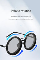 Adjustable ND9 Filter Sunglasses,Steampunk Retro Design with Polarized HD Anti-Glare Lenses(gold)