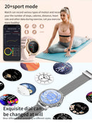 Elegant Women's Smartwatch,HD Touchscreen, Bluetooth Calls, Health Monitoring(Gold Thin Steel Strip)