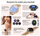Elegant Women's Smartwatch,HD Touchscreen, Bluetooth Calls, Health Monitoring(Silver Thin Steel Strip)