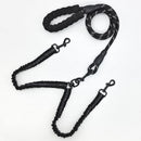 Black Pet Double-Ended Rope + 1.5M Leash - Easy to walk two dogs, tangle-free design