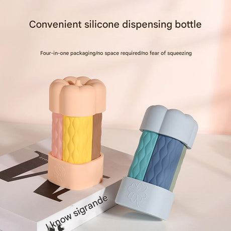 Brown suit Silicone Travel Bottles Set (4 Pack, 60ml) - Leakproof Refillable & Squeezable