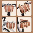 PU Leather Cycling Pouch - Retro Style for Bicycle Handlebars or Saddle
