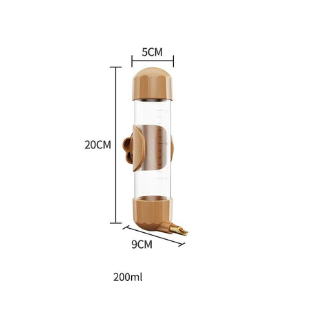 Brown Automatic Bird Water Feeder Bottle (200ml) - Leakproof No-Drip Dispenser for Parrots