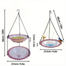 Grey Easy Clean Hanging Bird Feeder - Double Layer Durable Plastic Design for Patios