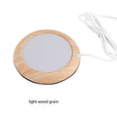 USB Cup Warmer - Wood Grain Electric Beverage Heater for Desk Office Home