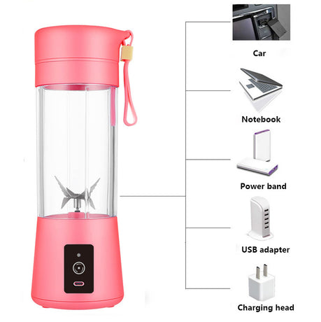 Rose Red Portable Blender USB Rechargeable - Personal Size Smoothie Maker On The Go