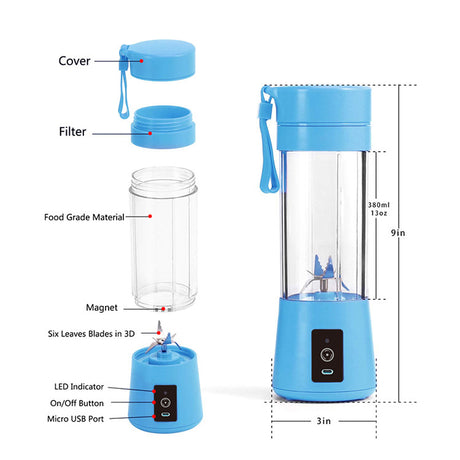 Light Purple Portable Blender USB Rechargeable - Personal Size Smoothie Maker On The Go