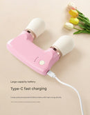 White Portable Dual Head Mini Massager - 5 Modes, Quiet Operation, USB-C Rechargeable
