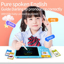 Blue (112 cards, pure English) Kids Interactive Early Education Toy: Combination Card Reader & LCD Drawing Board for Toddlers