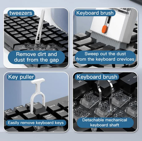 White 22-in-1 Electronics Cleaning Kit - for Keyboards, Airpods, Laptops, Cell Phones, Cameras