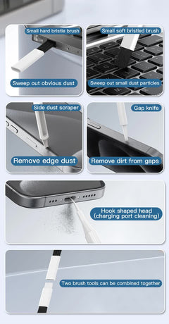 Black brown 22-in-1 Electronics Cleaning Kit - for Keyboards, Airpods, Laptops, Cell Phones, Cameras