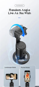 Black AI Smart Auto Tracking Phone Holder - 360° Rotation Face & Body Tracking Mount