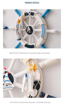 Nautical Wooden Rudder Wall Decor - 34cm Coastal Home Decor Accent (Sailboat Rudder)