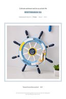 Nautical Wooden Rudder Wall Decor - 34cm Coastal Home Decor Accent (Anchor net rudder)