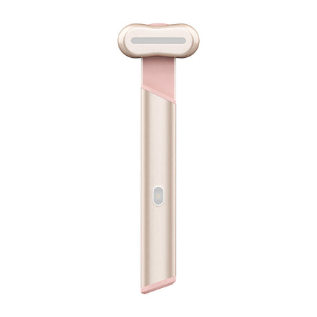 Rose Gold Electric Eye Massager Pen with Red & Blue Light Therapy - Heated Vibration Wand
