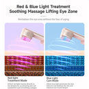 Rose Gold Electric Eye Massager Pen with Red & Blue Light Therapy - Heated Vibration Wand