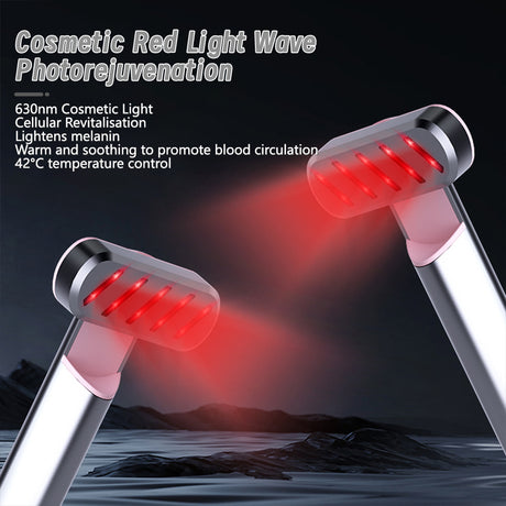 Rose Gold Anti-Aging Eye Care Device - 42°C Heat, Red Light, High-Frequency Vibration