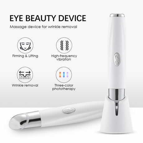 Rechargeable Eye Care Pen with Sterilizing Base - 3-Color Phototherapy Heat & Vibration