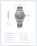 Rose shell white flour Elegant Men's Watch with Leather Band - Small Seconds, Onion Crown Detail