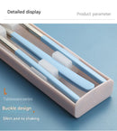 2 - pcs Light blue Reusable Travel Utensil Set with Case - 304 Stainless Steel Spoon, Fork & Chopsticks