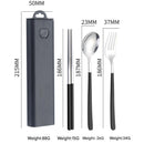 2 - pcs Black Reusable Travel Utensil Set with Case - 304 Stainless Steel Spoon, Fork & Chopsticks