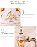 Elegant Gold Metal Serving Set - Decanter, 6 Cups, Tray (Gold Green)