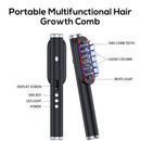 Black Vibrating Scalp Massager Comb - LED Therapy & Oil Infuser for Hair Growth