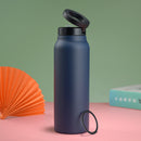 Stainless Steel Insulated Water Bottle with Integrated Magnetic Phone Stand - Blue (32oz)