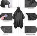 Green Portable Outdoor Camping Poncho - Can be used as Raincoat, Tarp, Ground Cover