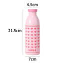 Cute Milk Bottle Thermos - 500ml Stainless Steel Insulated Water Bottle (Purple Stripes)