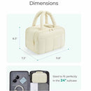 Peach Puffy Travel Wash Bag with Wide-Mouth Access and Wet-Dry Pockets