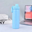 Blue Portable Travel Thermos Bottle - Leakproof Stainless Steel Flask with Carry Handle (25oz - 750ml)