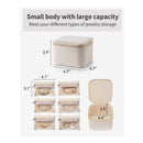 Green Compact Travel Jewelry Box with 6 Individual Velvet Zipper Pouches