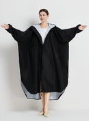 Black Stylish Waterproof Raincoat Poncho - Long, Packable for Outdoor Travel & Hiking