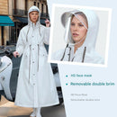 Yellow Women's Long Waterproof Raincoat with Hood and Visor - Stylish Rain Jacket (Size - M)